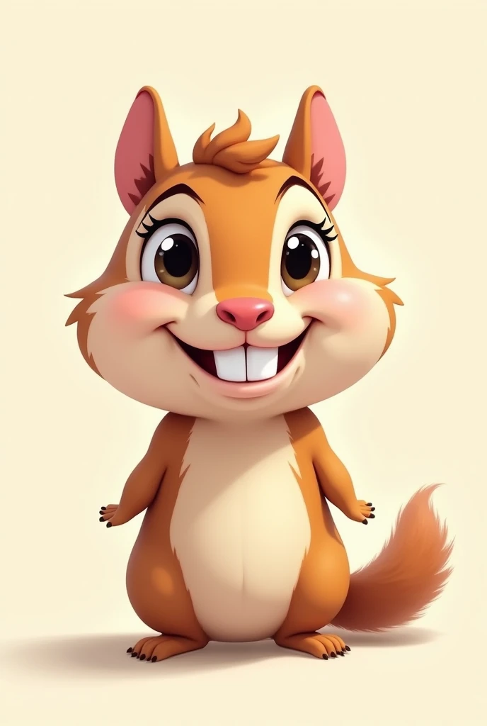 Make a white human with a face in the shape of an alvin rat called Jimena 