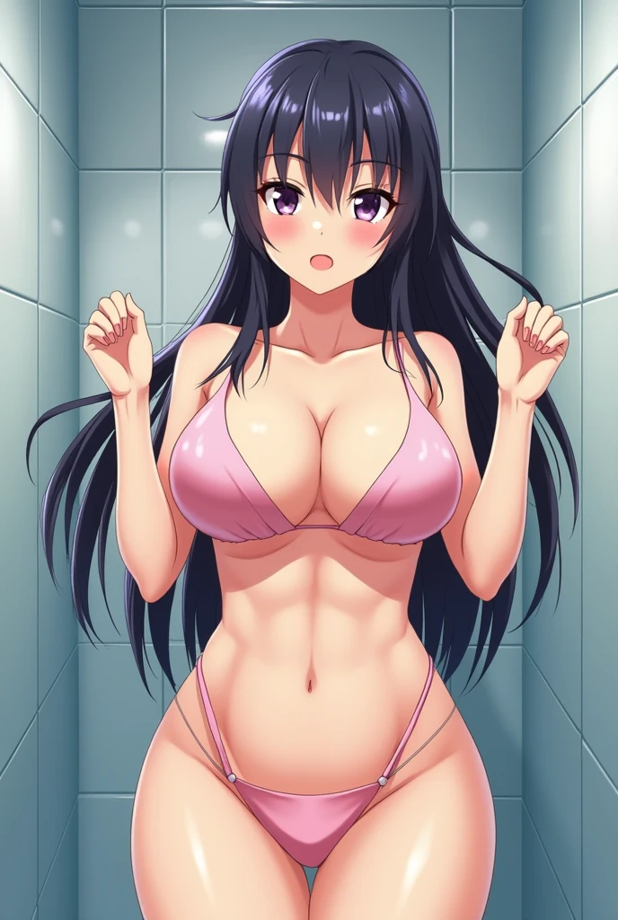 Sexy anime girls with big boobs and ass in the shower naked