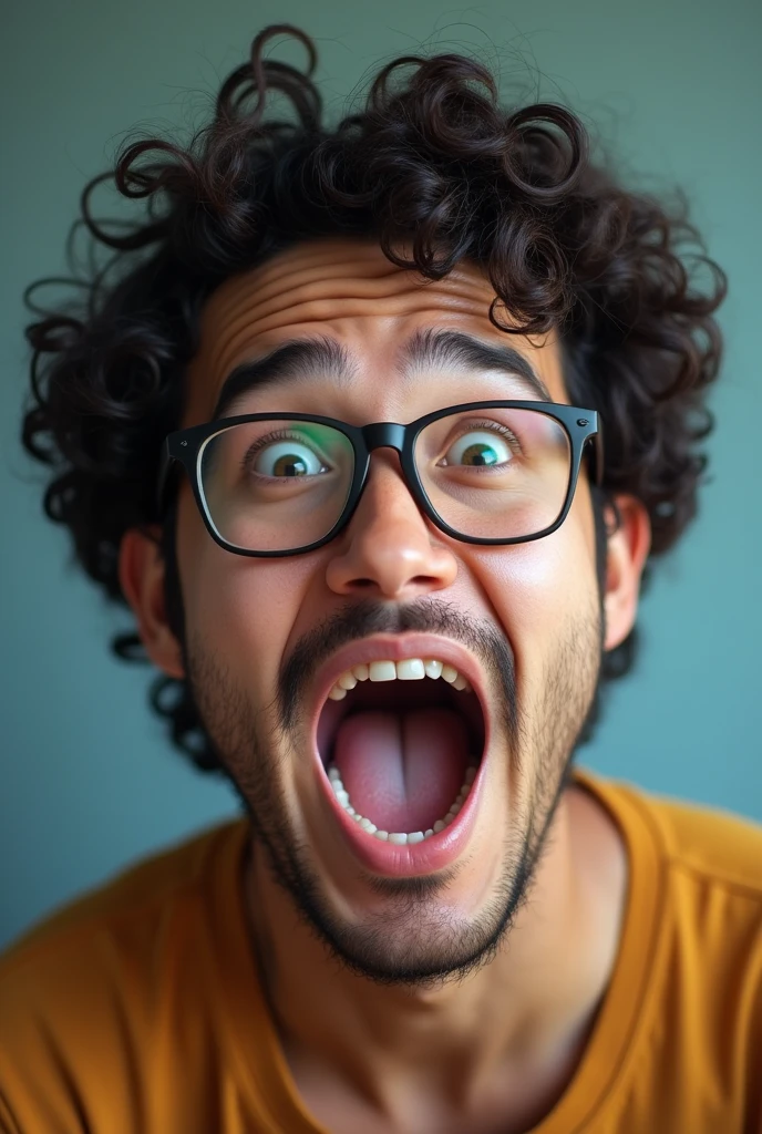 sneeze，Huge sound，wear glasses，Curly，Asian men