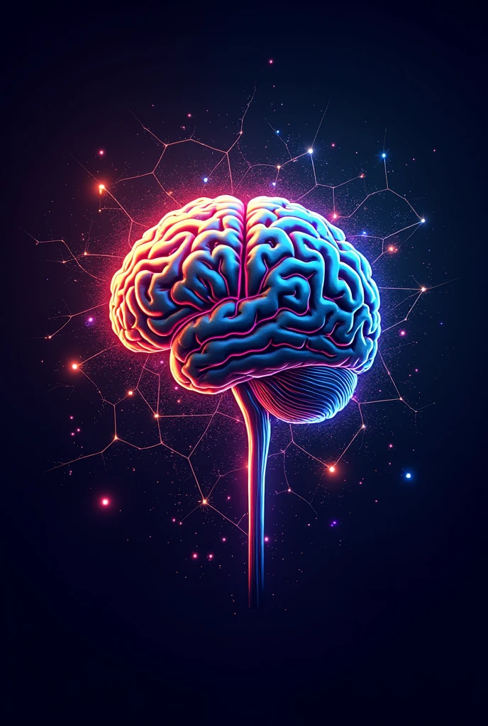 Create a visually striking logo for 'Mind District Facts' featuring a brain with interconnected neural networks and vibrant colors to represent the exploration of scientific facts."