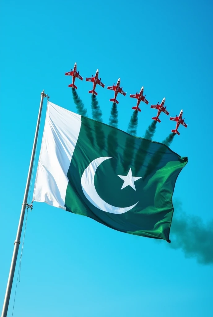 A pti on sky flaging with Pakistani flag