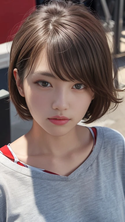 Highest quality,masterpiece,Ultra-high resolution,(Realistic:1.4),One person,shoulder,Charm,Looking into the camera,