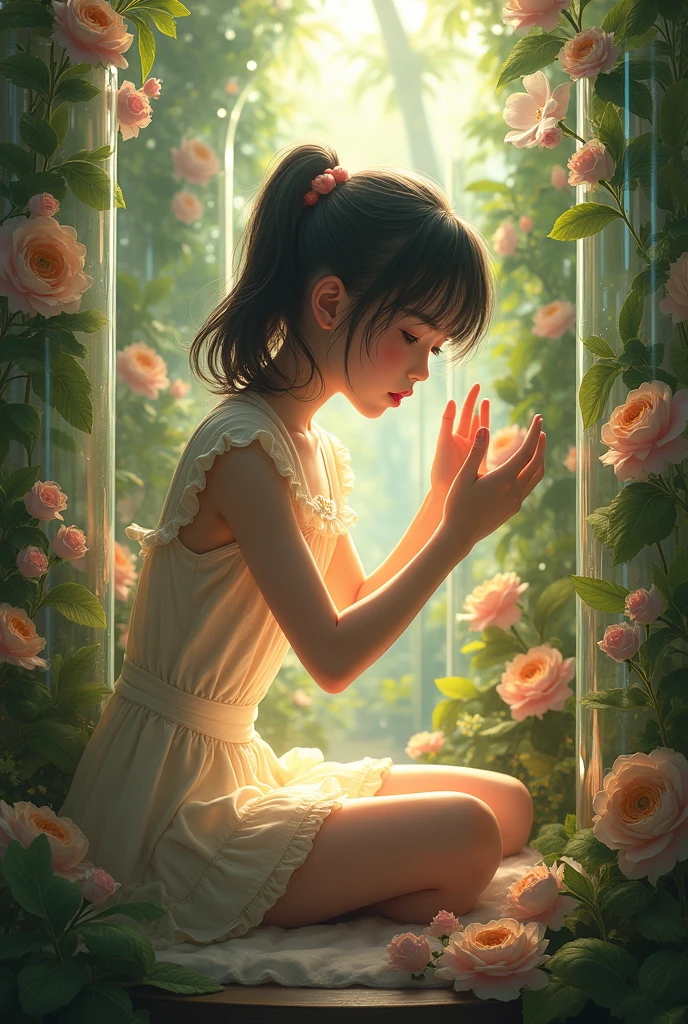 {{{{{3,318 trillion pixels high resolution, nsfw, Realistic scenery and lovely Japanese girl who is moaning madly as she nudity Masturbation that traces the sexual zone repeatedly with her fingers in a romantic Cylindrical crystal herbarium, thicken the lips look pretty, Boobs are fluffy and bouncy, Tits that get rounder bigger her deep tight cleavage}}}}}, {{{{{detail of The panting face and voice of a neat and cheerful girl loved by everyone, Her nipples and romantic deep panting and her fingers tracing her pussy and Inside a herbarium soaked in female hormones depicted in detail, A detailed her repeatedly drastic Orgasms that make the uterus tremble}}}}},{{{{{The hormones in the herbarium cause the innocent girl to flush while her face remains a girl and only her body undergoes a sudden change her tits swell and her moans become louder and louder, A neat girl who sitting and opens her crotch traces her crotch with her fingertips and with a moan experiences her first climax and innocent Masturbation that traces the sexual zone, It's too clean and innocent to see her go into her own world nipples out mouth open panting and Masturbation that traces the sexual zone as she climaxes over and over again, magical in a romantic Cylindrical crystal herbarium filled with female hormones, Herbarium-soaked her tits become so plump and her tits grows sexier, Cuteness preserved forever shining in exchange for life from her, her beautiful slender underbust, slender curvy cute waistline, an lewd fetish for lips and necks and waistlines, her clearer nip line from underbust to hips, gloomy straight long wig, thick vivid lips}}}}},{{Extremely detailed}},{{{{{heroine girl's Sexually unused body with pure and innocent aura}}}}}