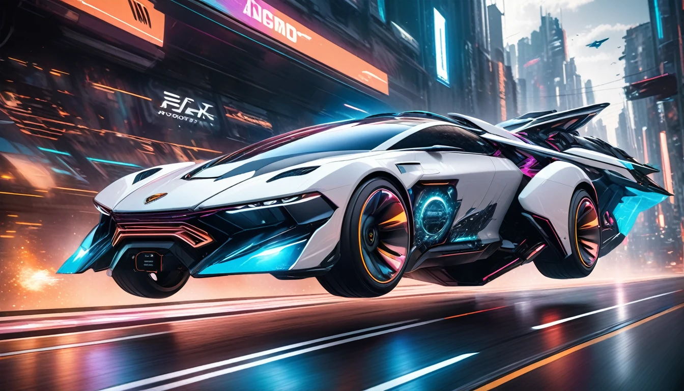 Car photography, RAW photo, A car that transforms into a space jet, Fly through the air in flight mode, Futuristic, cutting-edge design, Automatic Control System, Equipped with AI intelligence, Fully digital control technology, cyber punk