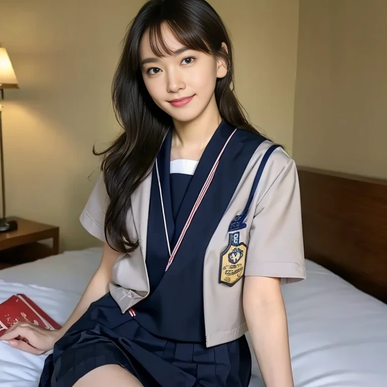 ulzzang-6500-v1.1, (raw photo:1.2), (photorealistic:1.4), beautiful detailed girl, very detailed eyes and face, beautiful detailed eyes, ridiculous, incredibly ridiculous, huge file size, super detailed, high resolution, very detailed, best quality, masterpiece, kemomimi, ((Japanese girls' high school uniform)), illustration, very detailed, CG, unified, 8k wallpaper, amazing, fine details, masterpiece, best quality, very detailed CG uniform 8k wallpaper, face light, movie lighting, 1girl, 18 years old, ((no panties)), ((dynamic pose))), (camel toe), (half), (pantyhose), (bent knees and legs sitting))