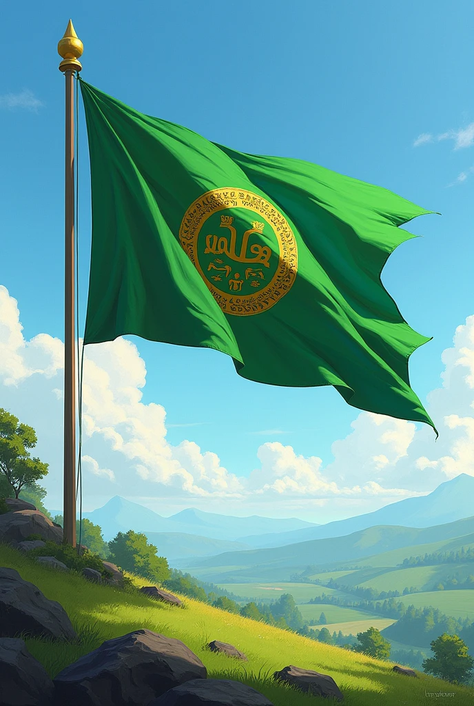 Phalistine flag with green background