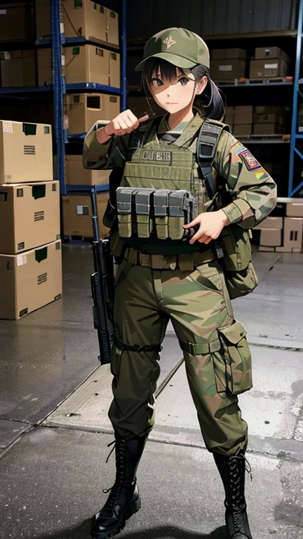 arafed soldier in camouflage standing in front of a military plane, full uniform, wearing a military uniform, wearing military uniform, army uniform, camouflage uniform, full dress uniform, military pilot clothing, military uniform, camouflaged gear, general uniform, wearing dirty soldier uniform, wearing a general\'s uniform, full - body portrait of a ranger, full soldier clothing