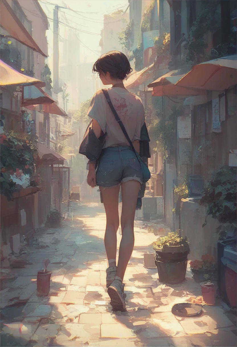 a girl standing at the street