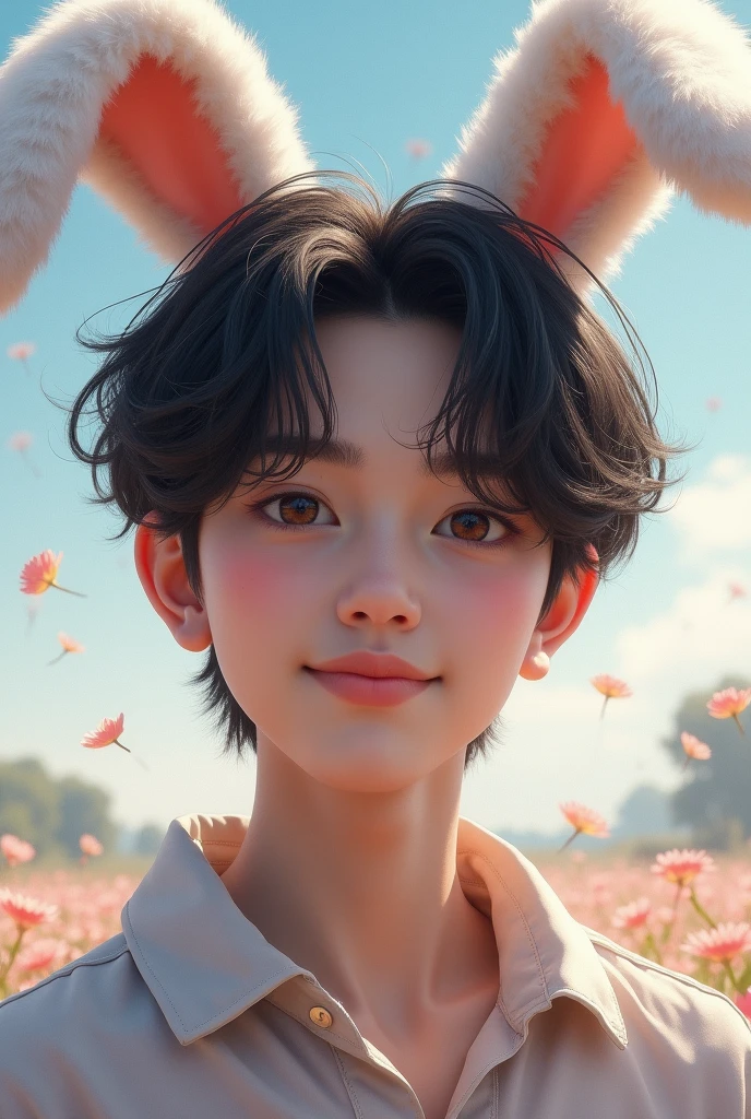 Jungkook with rabbit ears