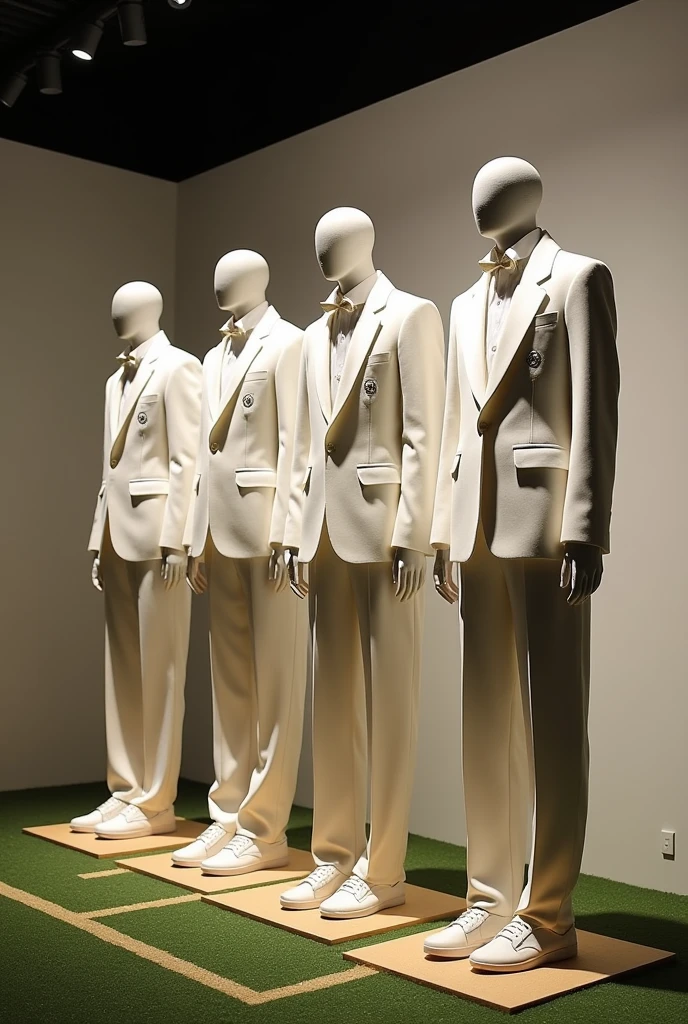 Fashion display for garments about cricket