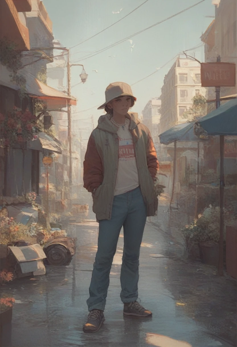 (score_9, score_8_up, score_7_up),a girl standing at the street,cowboyshot,