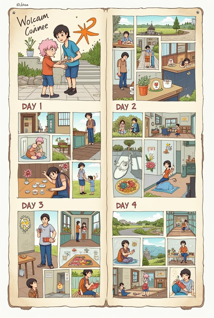 Create me a 3 day diary to draw what we had done 