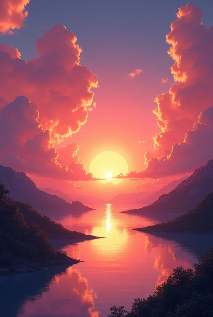 A music cover, with a sunset on it