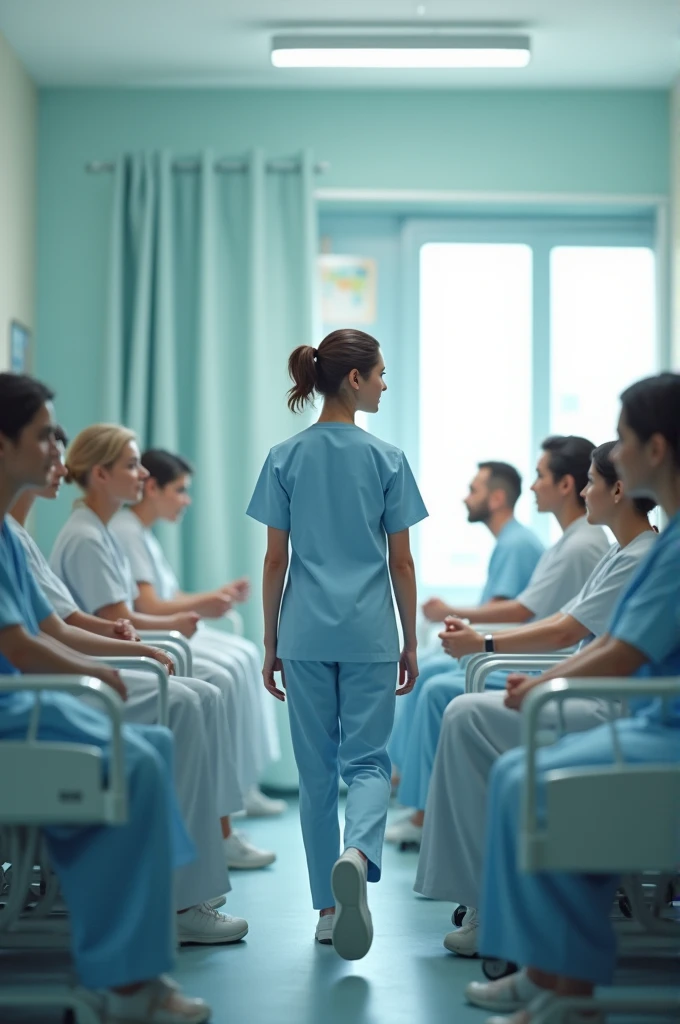 pic of student nurse using different communication strategies on several patients