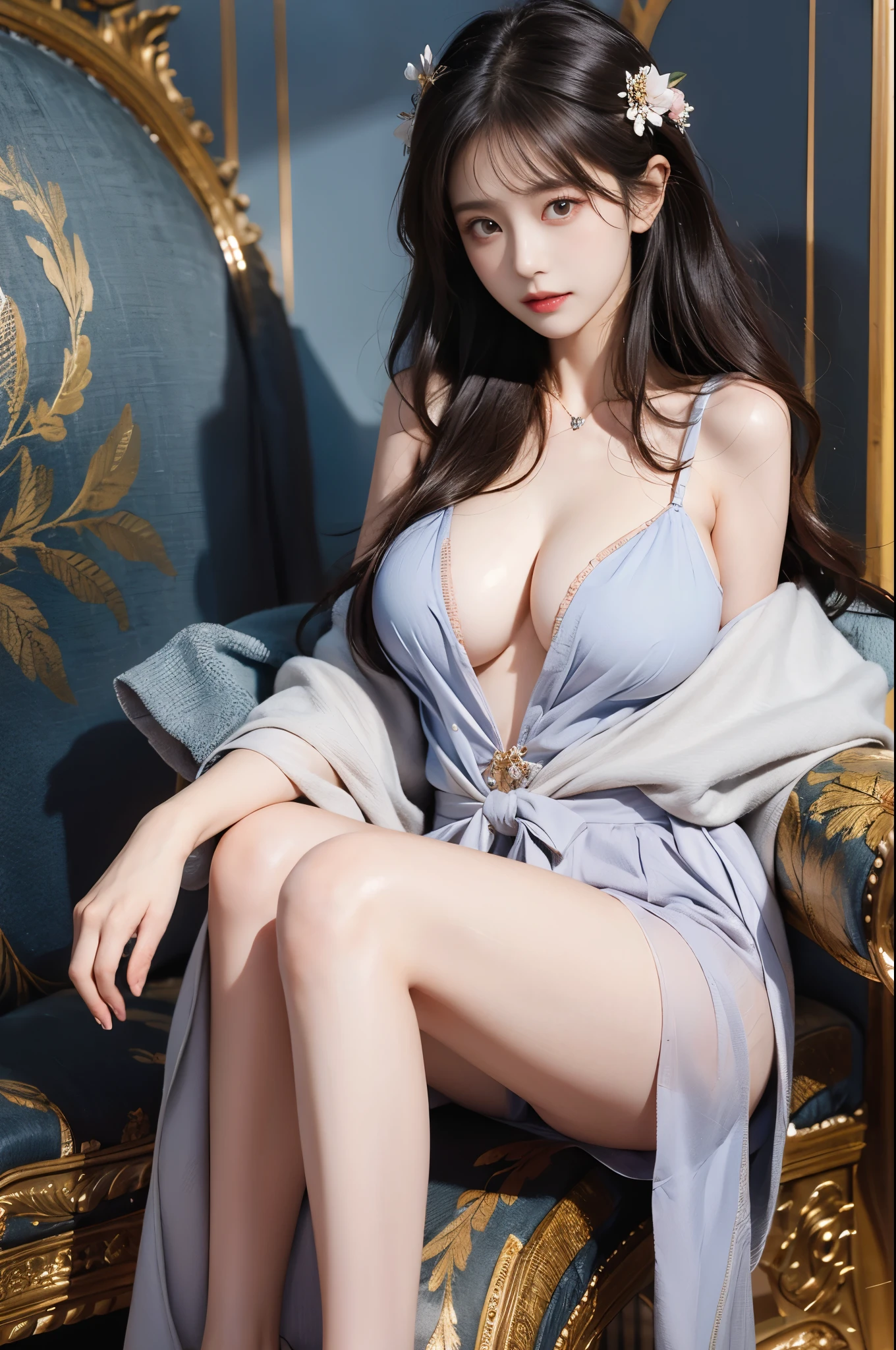 bjyx (best quality, masterpiece:1.2), tianfeng1, Extremely detailed, (Practical:1.37), beautiful, youth, Charming female model, sweet smile, Sweetheart girl, Warm colors, ((Full body view,Skin is firm and smooth)), ((Random scenes,Random shooting angles)), ((Elegant and natural gesture)), (big eyes, Exquisite eyes, Delicate lips, Exquisite eyes), Available in white and floral pattern, Show a bright smile, fit, Full breasts, ((Large Breasts)), Long legs, Create a stunning photo of a girl