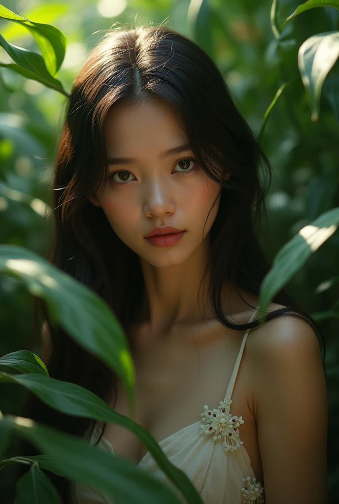 ((((((All Nude))))))((((((((Nipples、pubic hair))))))))1girl in,Very beautiful 16 year old Japan woman、beautidful eyes、cleavage of the breast、the wind、A beautiful moonlit night、cloudy ash sky、It's raining a little、Body like a model、JumpHigh-level image quality、Top image quality、Looking at the camera、Focus on the eyealdives、shores、I found a cave in the jungle and went inside.I found a colorful bird