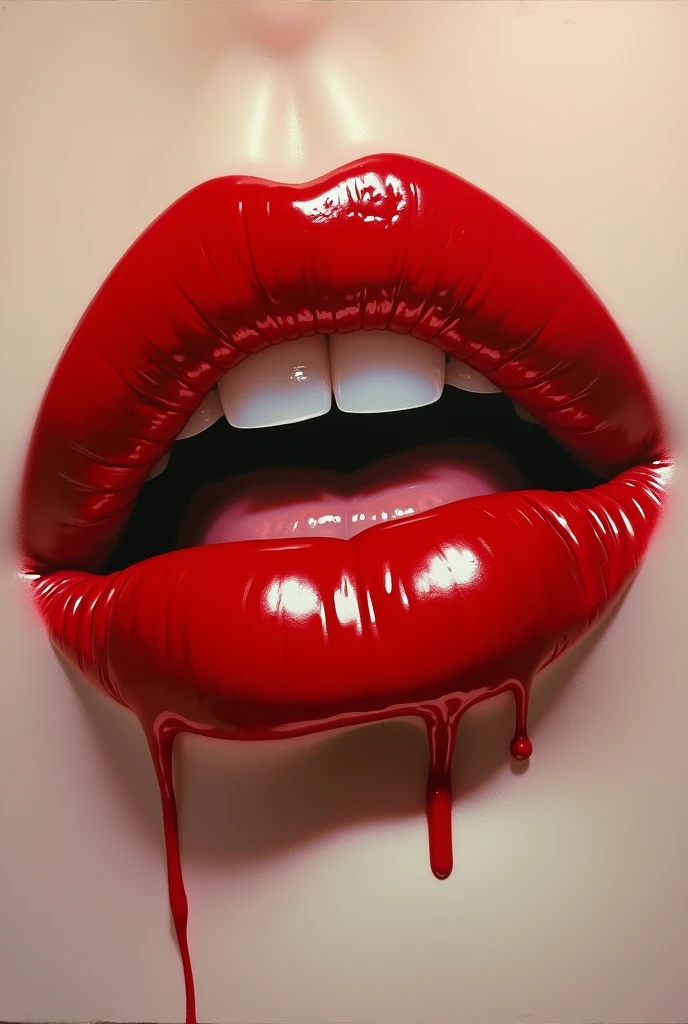 painting of a red lip with a big bite coming out of it, sensual lips, red mouth, delicious lips, big Red lips, Glossy lips, nestor canavarro hyperrealist, thick lips, large lips, realistic mouth, Red lips, detailed mouth, ultra realistic painting, ultra - realistic painting, hyperrealistic painting, thick Red lips, hyperrealistic art