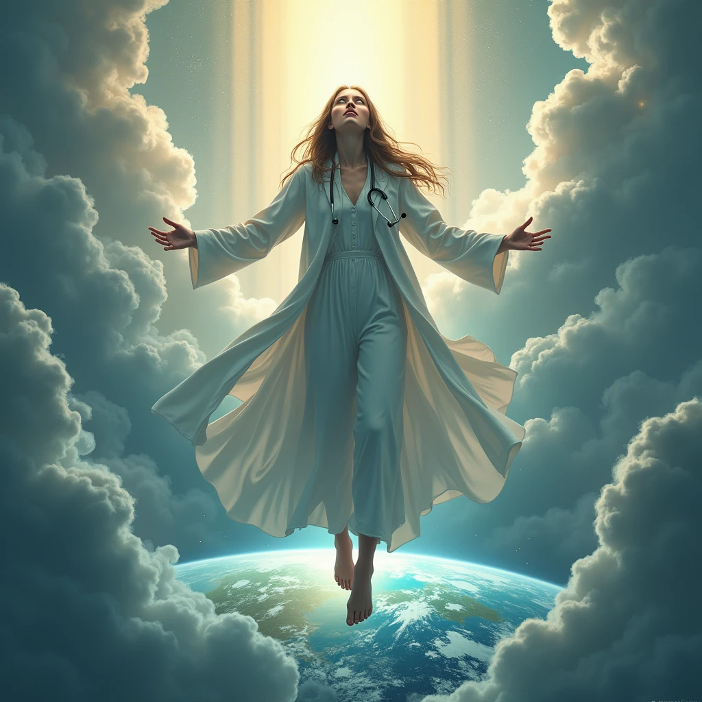 A injured doctor looking down from the heaven to earth in hope to get justice for her, as she brutally raped and murdered.