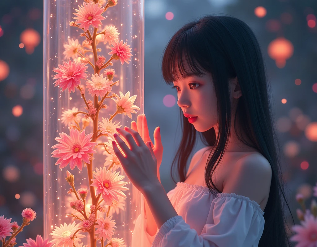 {{{{{3,318 trillion pixels high resolution, nsfw, Realistic scenery and lovely Japanese girl who is moaning madly as she nudity Masturbation that traces the sexual zone repeatedly with her fingers in a romantic Cylindrical crystal herbarium, thicken the lips look pretty, Boobs are fluffy and bouncy, Tits that get rounder bigger her deep tight cleavage}}}}}, {{{{{detail of The panting face and voice of a neat and cheerful girl loved by everyone, Her nipples and romantic deep panting and her fingers tracing her pussy and Inside a herbarium soaked in female hormones depicted in detail, A detailed her repeatedly drastic Orgasms that make the uterus tremble}}}}},{{{{{The hormones in the herbarium cause the innocent girl to flush her face remains a girl only her body changes rapidly tits swelled up to form two beautiful mounds revealing a tight cleavage, A neat girl who sitting and opens her crotch traces her crotch with her fingertips and with a moan experiences her first climax and innocent Masturbation that traces the sexual zone, It's too clean and innocent to see her go into her own world nipples out mouth open panting and Masturbation that traces the sexual zone as she climaxes over and over again, magical in a romantic Cylindrical crystal herbarium filled with female hormones, Herbarium-soaked her tits become so plump and her tits grows sexier, Cuteness preserved forever shining in exchange for life from her, her beautiful slender underbust, slender curvy cute waistline, an lewd fetish for lips and necks and waistlines, her clearer nip line from underbust to hips, gloomy straight long wig, thick vivid lips}}}}},{{Extremely detailed}},{{{{{heroine girl's Sexually unused body with pure and innocent aura}}}}}
