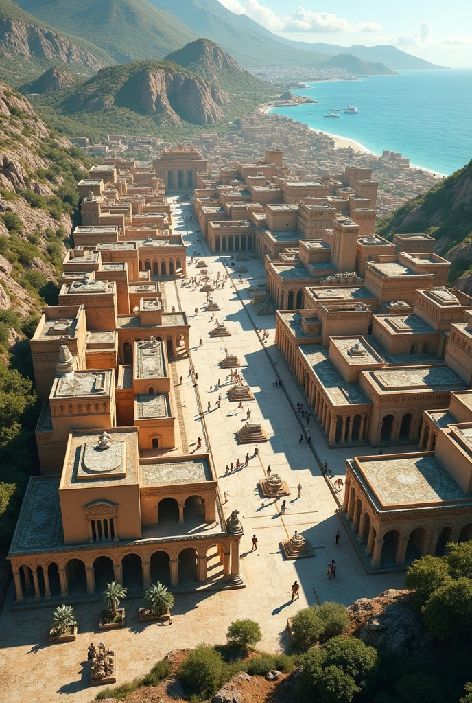 Generate plans for a Roman city invented by an architecture student that makes sense, with elements of ancient Roman architecture, taking Pompeii as a reference