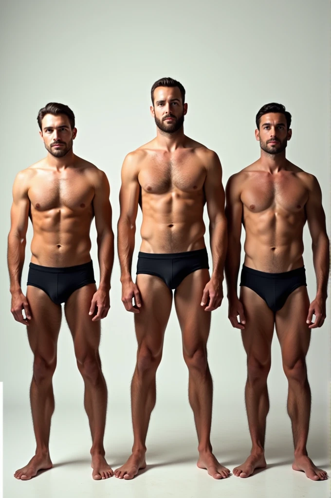 3 hommes en slip en érection visible aligné pour une pub politique