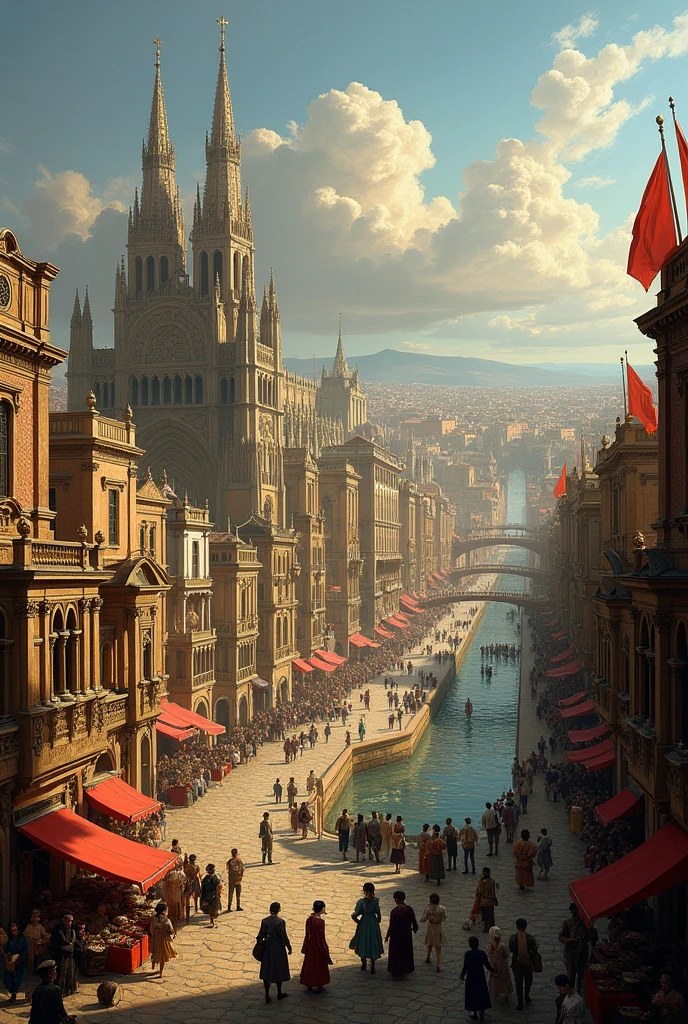 City in painting