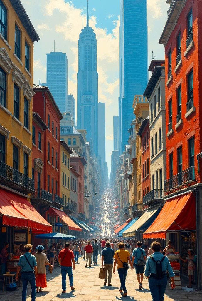 City in painting