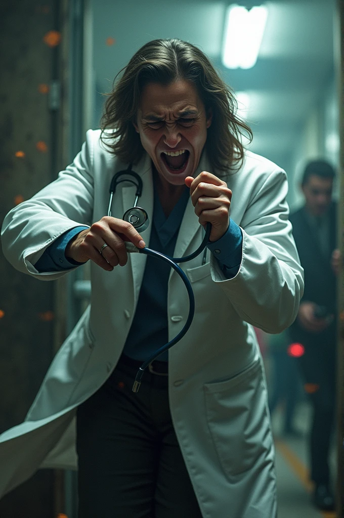 White coat steth brutally beaten medical person