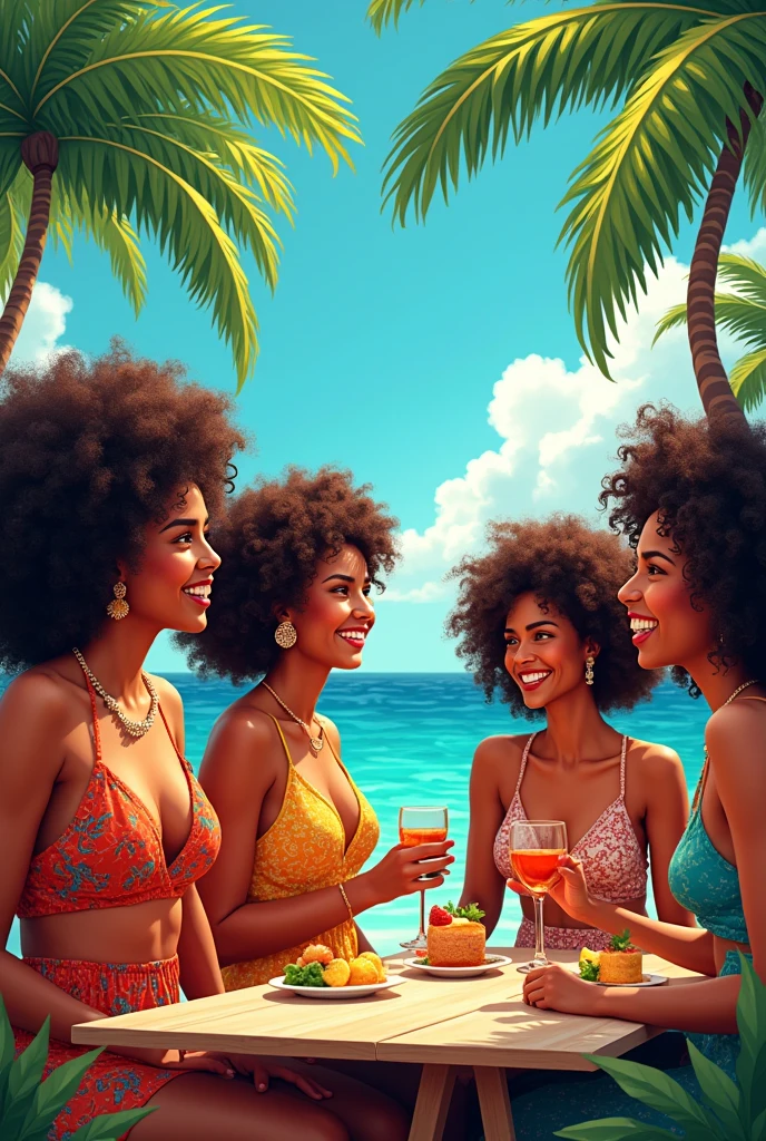 Curly islander women