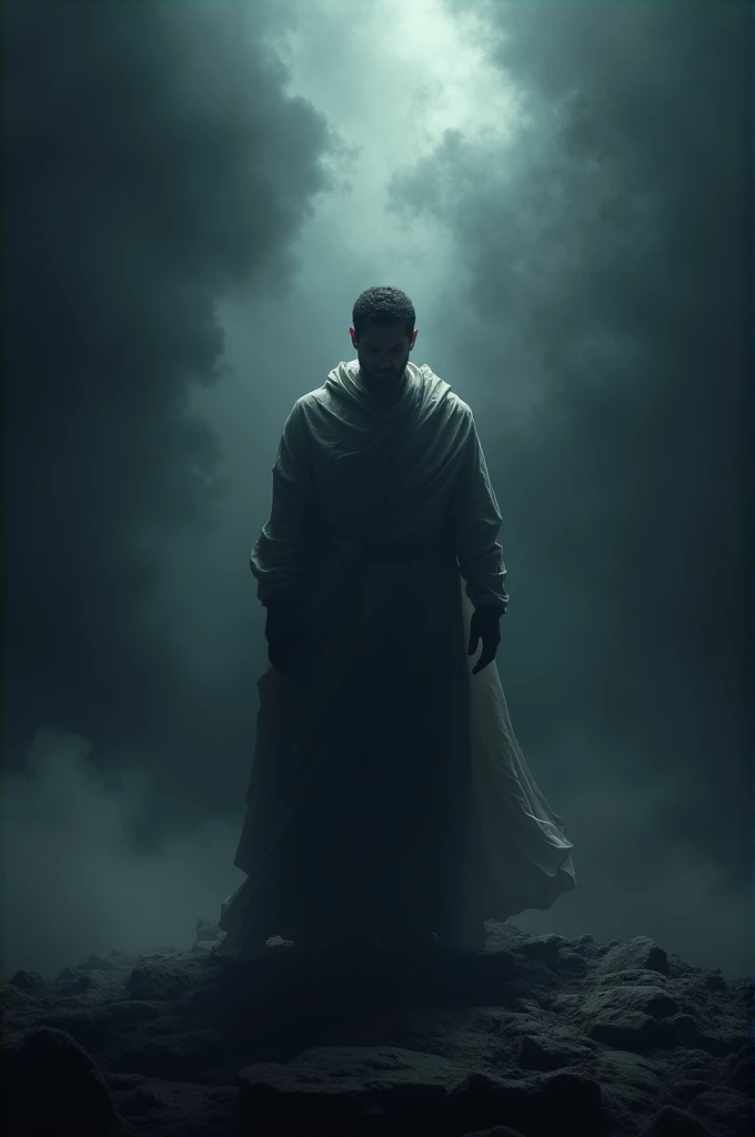 highest quality、ultra high resolution、(photorealistic:1.4)、Make me a logo "SURVIVING THE DARKNESS" with an illustration of a human who has successfully penetrated the darkness of the negative side of the world.