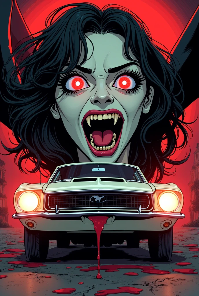 Please create a retro horror movie poster with a hateful Final Girl on the cover seeking revenge. Como um poster em preto e vermelho sangue desbotado, com uma ideia de poster retro dos filmes dos anos 90 com um ar de oriental mas com uma pegada dos filmes americanos dos qnos 90 , certainmagazine,posterdesign,acidgraphix,ilustration,fkndesign,collectgraphics,designposter, foco no rosto da final girl. Letras em portugeus atras com as palavras juramento, juro por deus, you will pay, eu vou te mostrar