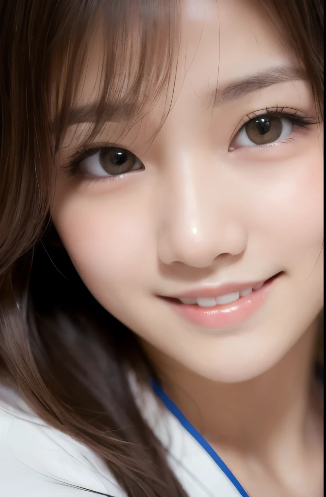 best quality, face focus, soft light, ultra high res, (photorealistic:1.4), RAW photo,(Shinozaki Ai), white skin, kawaii, 1 Japanese girl, solo, cute, (smile), (pupil, lights in the eyes), detailed beautiful face, Medium-sized breasts,(high resolution detail of human skin texture),(long hair),(portrait), upper body, white traditional kimono