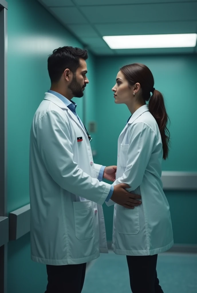 Blood doctor white coat physical assault inside hospital female rape