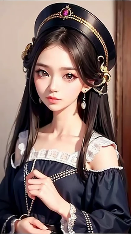 wgz style,Highly detailed portrait of a beautiful woman,Perfect female makeup,Classical Oil Painting,, William Tae Kim