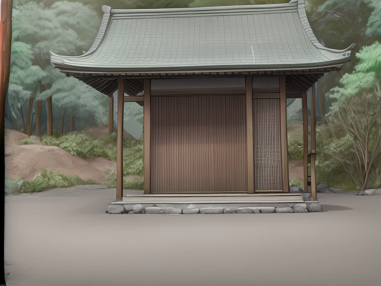 The square in front of a rural shrine。