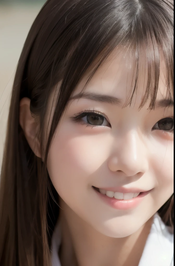 best quality, face focus, soft light, ultra high res, (photorealistic:1.4), RAW photo,(Shinozaki Ai), white skin, kawaii, 1 Japanese girl, solo, cute, (smile), (pupil, lights in the eyes),  detailed beautiful face, Medium-sized breasts,(high resolution detail of human skin texture),(long hair),(portrait), upper body, white traditional kimono