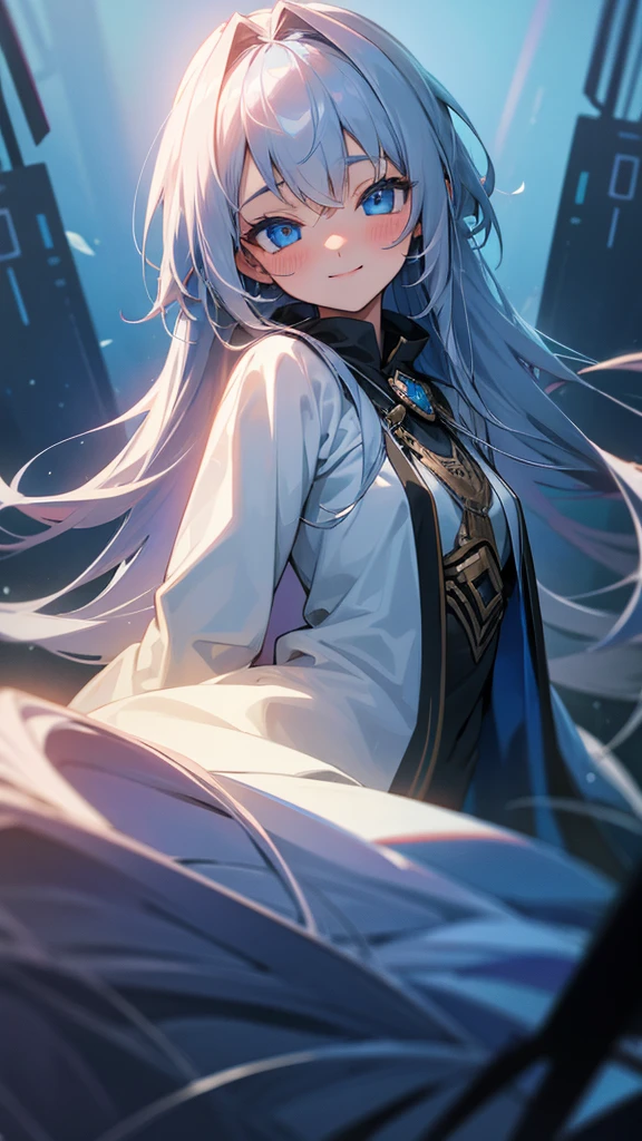 One person, solo, Long Hair, Gaze, smile, Blushing, blue eyes, Silver,bluehigh-resolution, accurate, Highest quality, High-resolution model, Ultra high definition, Fantasy,mysterious,Unreal,Cute
Cool,whole