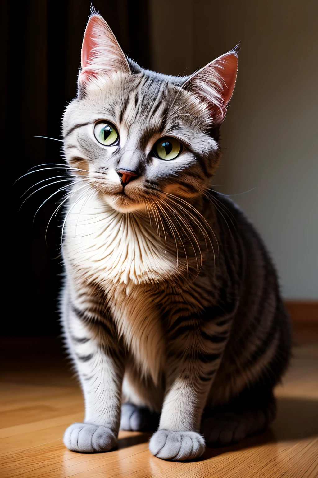 A real photo like a grey color cat 