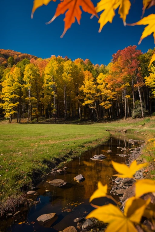 Mountain、autumn leaves、night