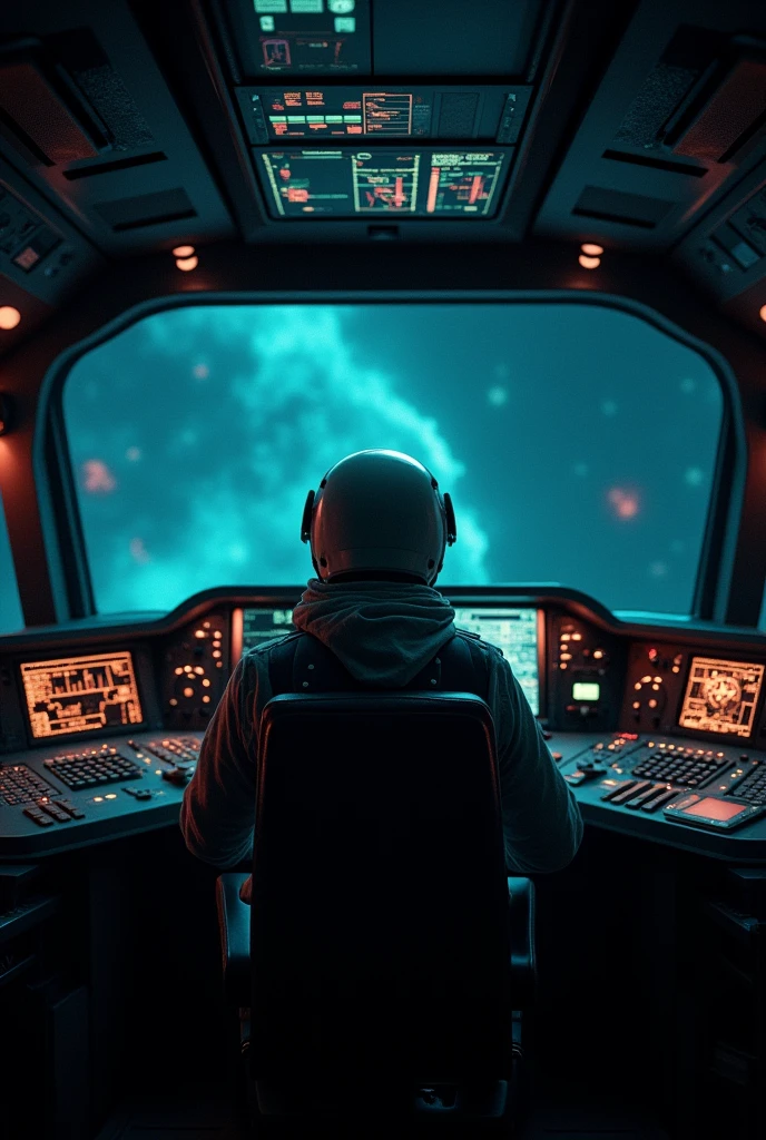 The astronaut pilot's cockpit monitor screen shows a mysterious signal on the radar., with the intensifying beeping sound adding to the tense atmosphere