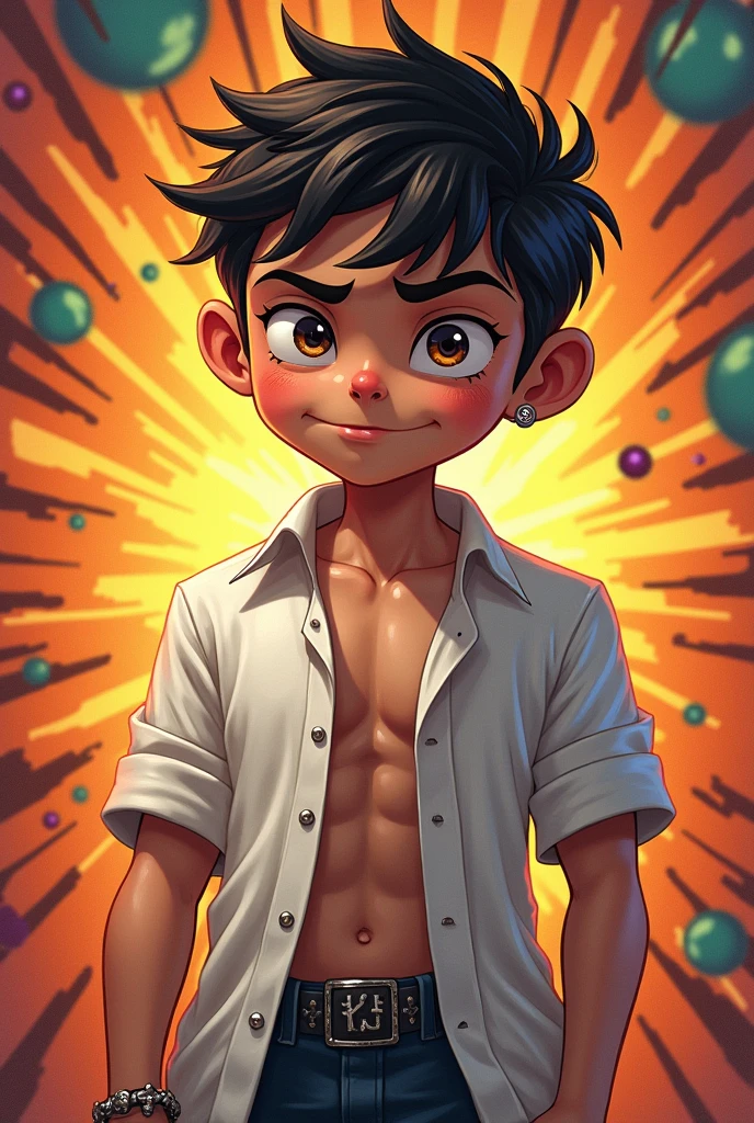 7 boy gangster funky pack abs white shirt image generator