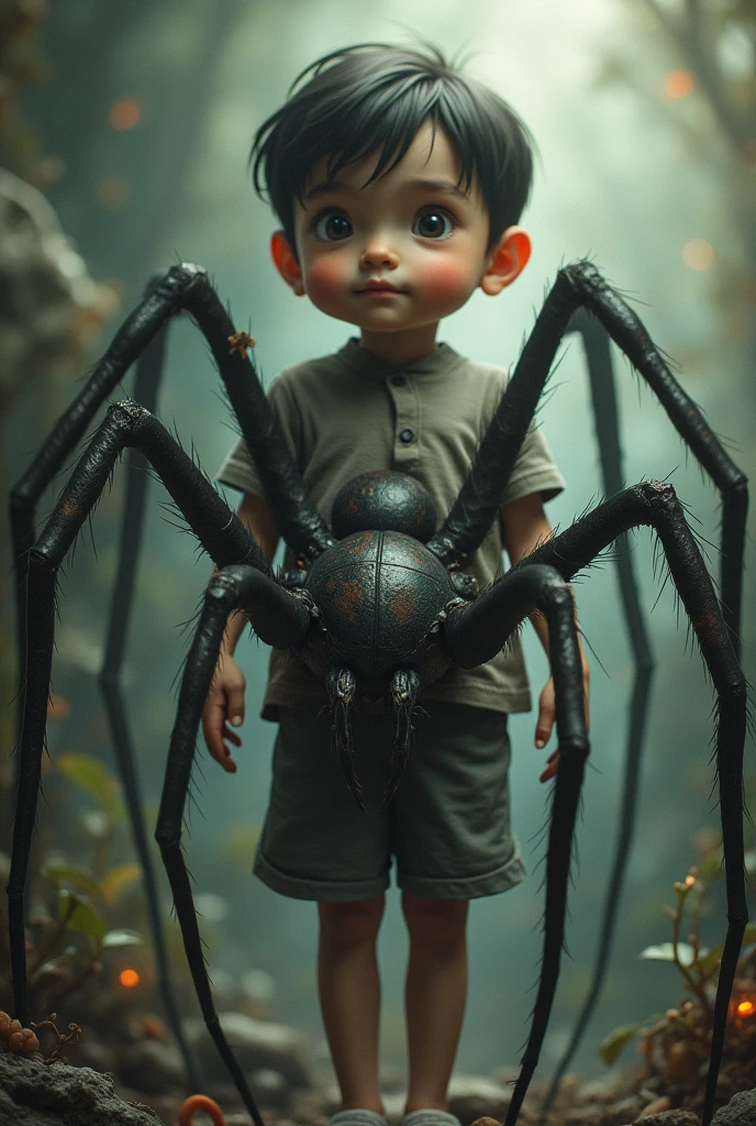 Boy photo looks like a spider