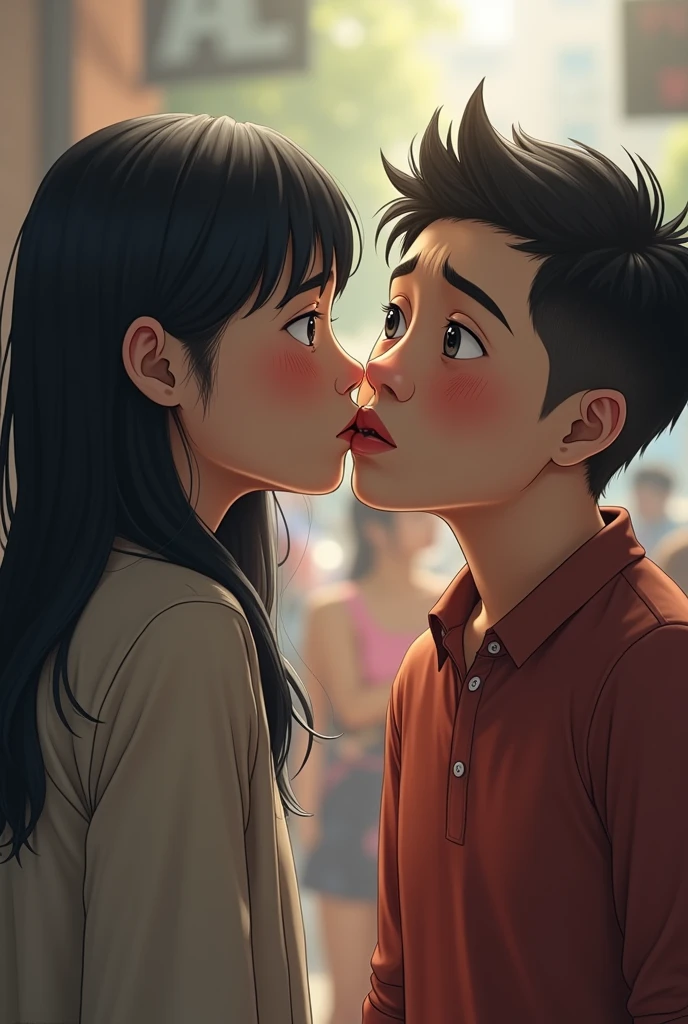 Create an aesthetic and relatable image that captures the emotional impact of someone being put down with a negative remark disguised as a joke. The scene should show two people: one person, with a confident appearance, is delivering the hurtful comment, while the other person, with a sad or disappointed expression, is visibly affected. The background should be a subtle, soft gradient, perhaps with a blurred urban or social setting, to emphasize the focus on the characters. The text 'Tu toh bura maan gyi' should be subtly integrated into the image, as if part of the scene. The overall mood should be both eye-catching and thought-provoking, conveying the message of how 'jokes' can hurt."