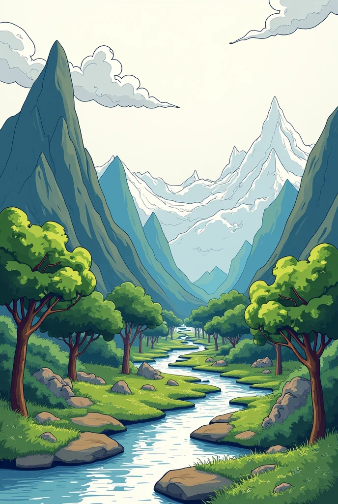 Imagine drawing a landscape where every tree, mountain, and cloud is outlined with a thick, black line. The result looks like a child’s coloring book—flat and devoid of any real depth. The heavy lines separate each element, making it impossible for the viewer to imagine them existing in the same space