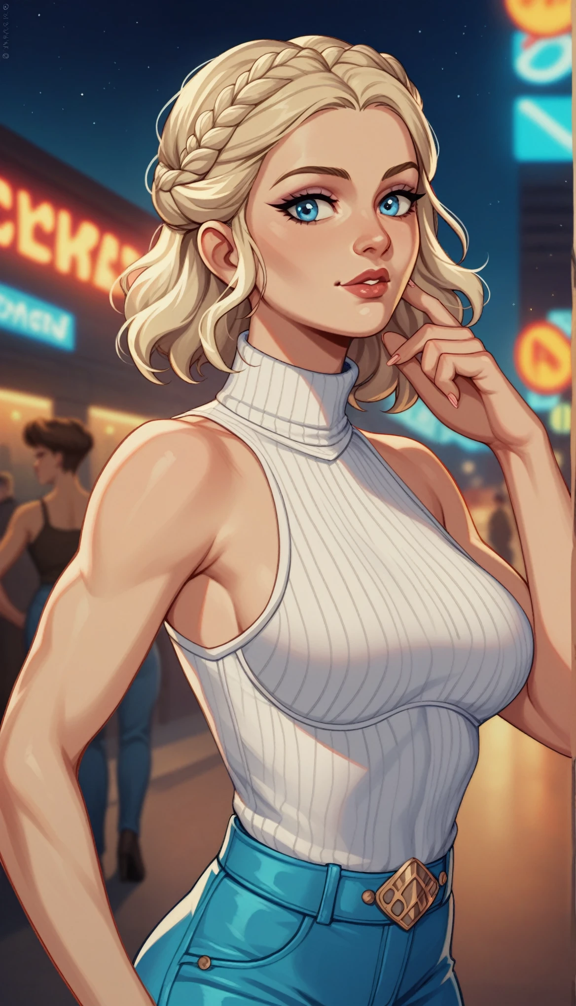 (Voluptuous), (Curvaceous:1.3) (Bimbo) (A MILF) (Sultry Pose), (Frivolous smile)