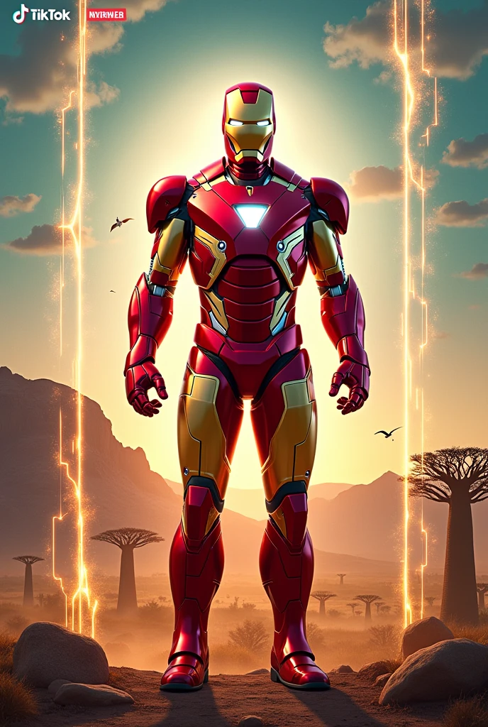 Iron man as south Africa with Tiktok photo Frame