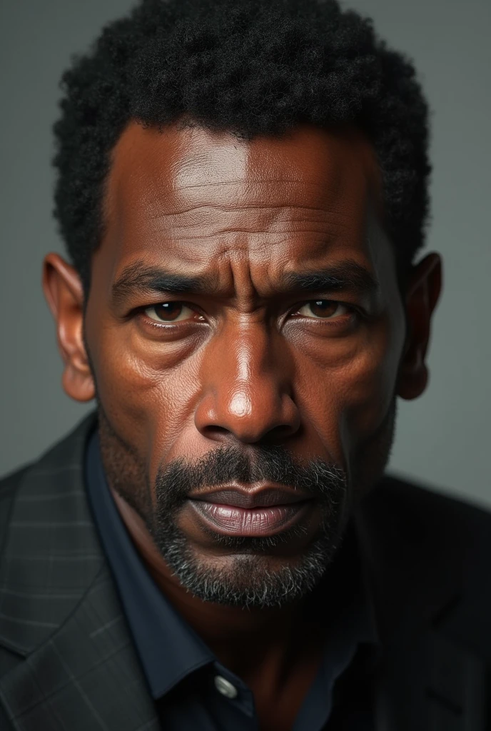 (photorealism:1.2), african american, 1man, middle aged, dark short hair