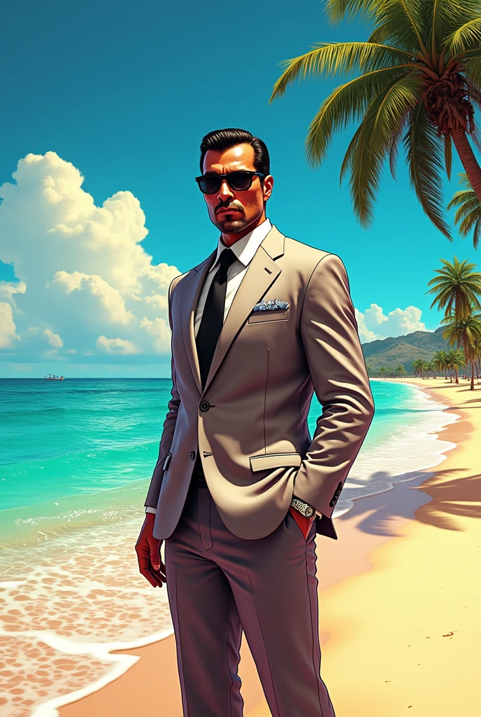 Imagine a tommy vercetti Hd In beach GTA VICE CITY
