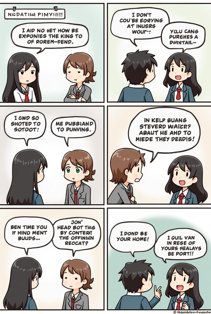 6-framed comic strip on how a strategy is used to.avoid communication breakdown