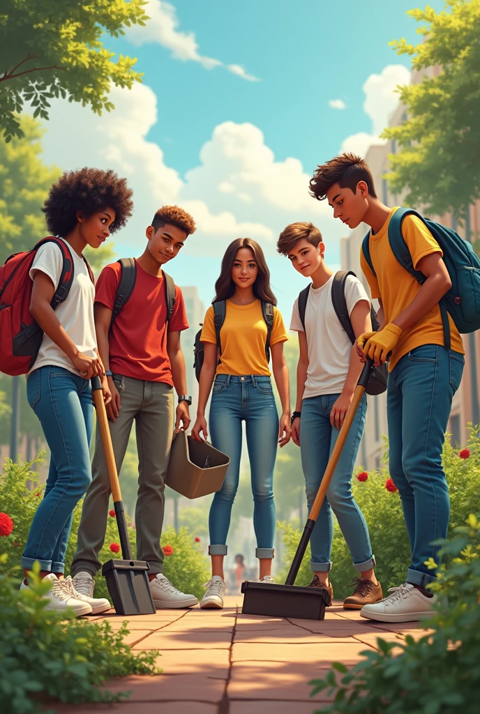 students with volunteer activity